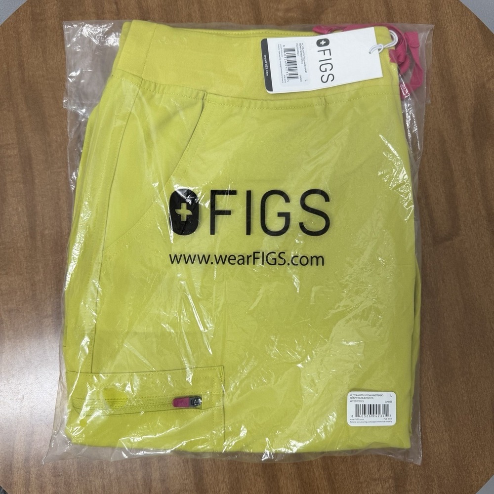 FIGS Scrub Pants Women's Large Yola with yoga WB skinny Limeade medical